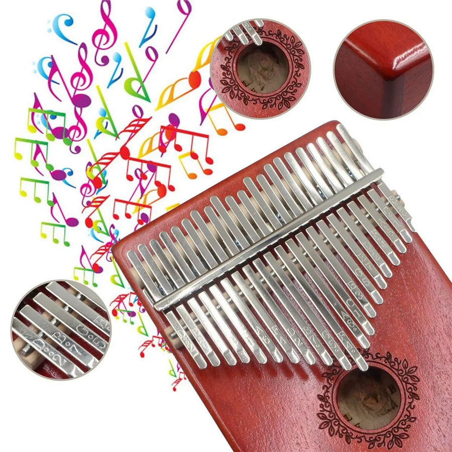 Miwayer Kalimba Daumenklavier, 17/21 Tasten, Mahagoniholz, mit Zubehör - Bild 3