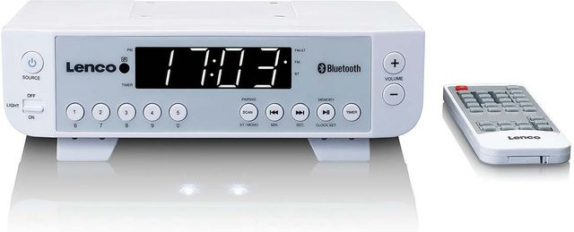 Lenco KCR-100 Küchenradio mit Bluetooth, LED-Beleuchtung und Zeitschaltuhr in Weiß - Bild 1
