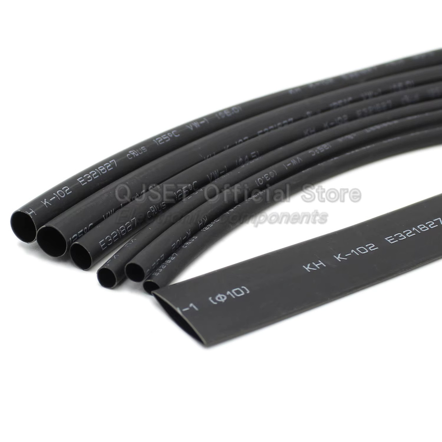 Schwarzer Schrumpfschlauch als Isolierhülse und Schutzhülle für Kabel und Datenkabel zur Reparatur, Durchmesser: 1 bis 50 mm - Bild 4