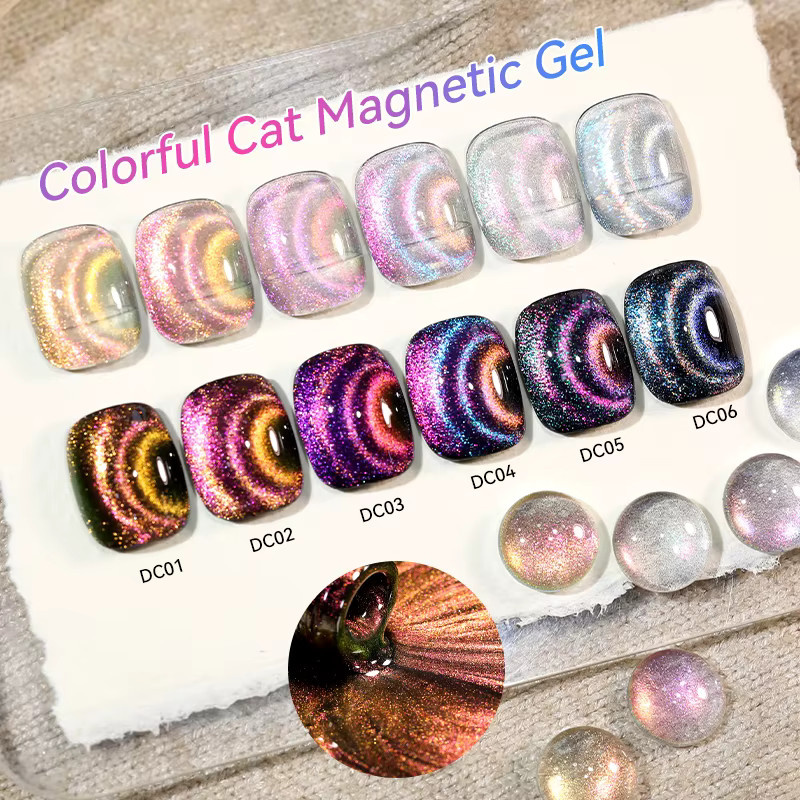 LILYCUTE Magnetischer Nagellack, Regenbogen Katzenaugen, 7 ml, Glänzend - Bild 3