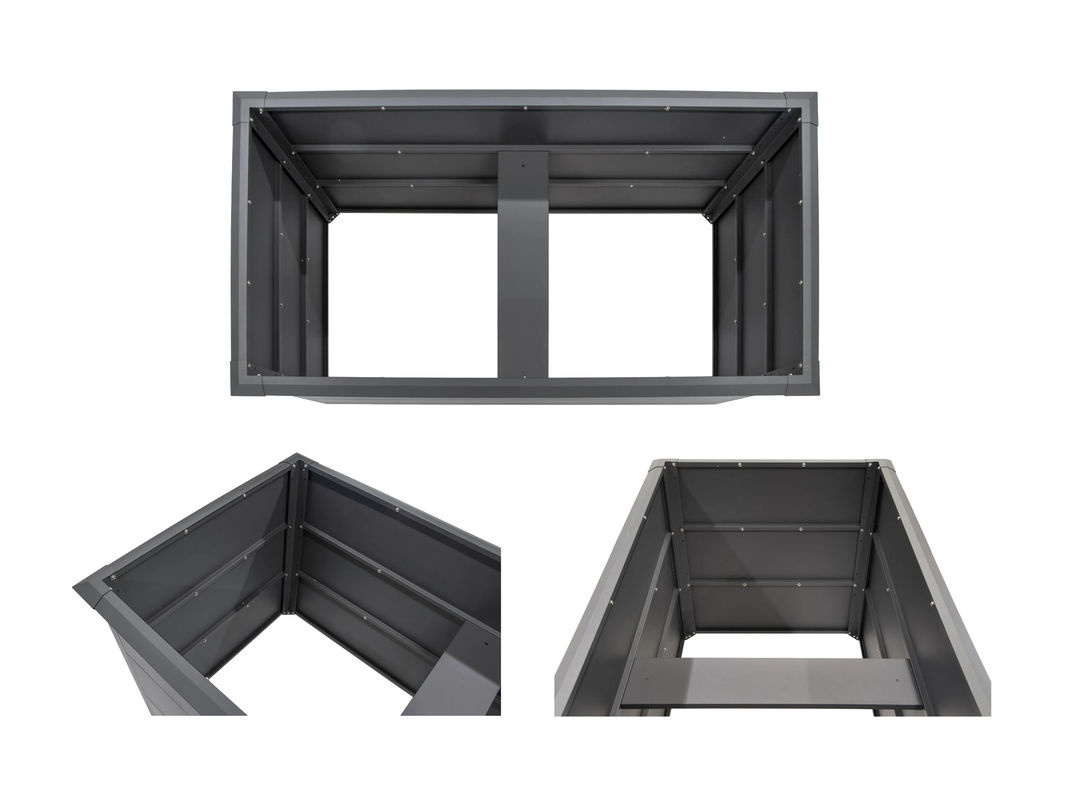 PLATS Hochbeet mit Schneckenkante aus Stahl in Anthrazit und Grau, B/T/H: 150 x 850 x 75 cm - Bild 3