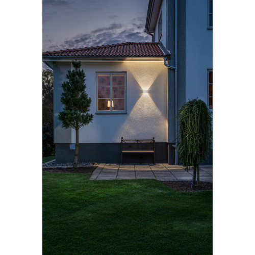 Konstsmide Außenleuchte Chieri in Weiss mit LED-Leuchtmittel, Wandlampe für den Garten, B/H/T: 18,5 x 9,5 x 4 cm - Bild 2