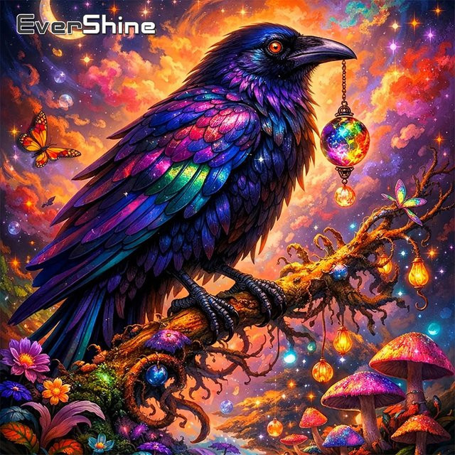 EverShine Diamant-Stickerei DIY 5D Vollquadrat-Gemälde Vogel und Wolken Mosaik Set in Multicolour - Bild 1