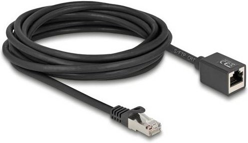 Delock 90318 RJ45 Patchkabel CAT 6a S/FTP Ethernet LAN in Schwarz, Länge: 5,00 m - Bild 1