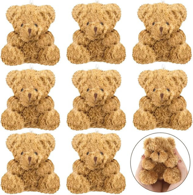 Linyi toy Mini Bär Plüschtier, hellbraun, 48-teiliges Set - Bild 1