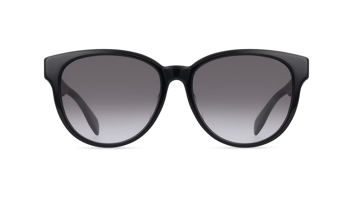 Alexander McQueen AM0387SK Sonnenbrille Panto, Vollrand, Kunststoff, schwarz, grau, Damen - Bild 1