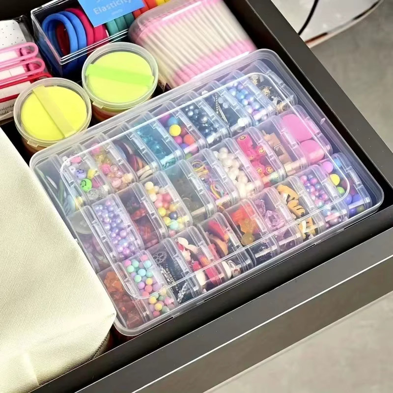 Transparenter Kunststoff-Organizer mit 14 oder 30 Fächern als Aufbewahrungsbox für Schmuck und Kleinteile - Bild 3