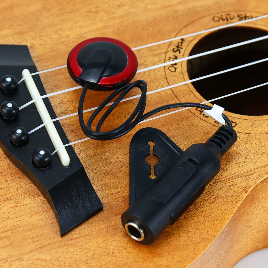 QiJiStar Professioneller Piezo-Kontakt-Tonabnehmer für Akustikgitarre, Ukulele, Banjo, Kalimba und Harfe in Schwarz - Bild 4