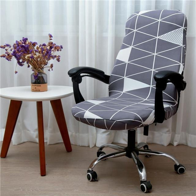 Elastischer Büro Drehstuhlbezug Weißer Regen mit Grafikprint, Waschbar und Schmutzabweisend, Größe S (50-58 cm) - Bild 1