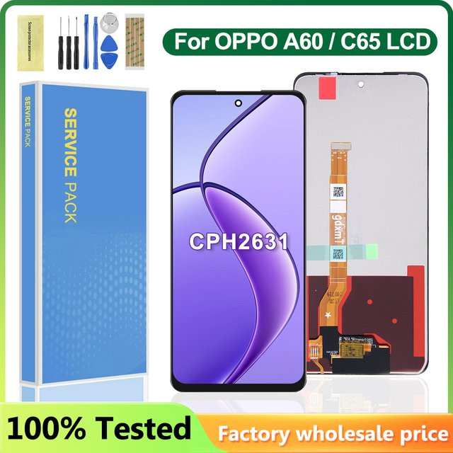 LCD Display Touchscreen Digitizer Montage für OPPO Realme C65 4G 5G RMX3910 und Oppo A60 CPH2631 in Schwarz - Bild 1