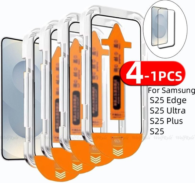 Samsung Galaxy S25 Serie gehärtetes Glas Displayschutzfolie mit vollständiger Abdeckung, transparent - Bild 1