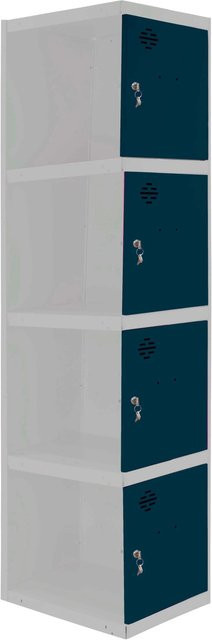 PROREGAL Spind AMEGO Anbaumodul mit 4 Abteilen, Schließfach Garderobe aus Metall, Anthrazit, H x B x T: 180 x 30 x 50 cm - Bild 1