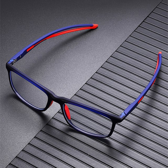 LOERHUNAR Sportbrille, TR90, Vollrand, rechteckig, blau, Unisex - Bild 1