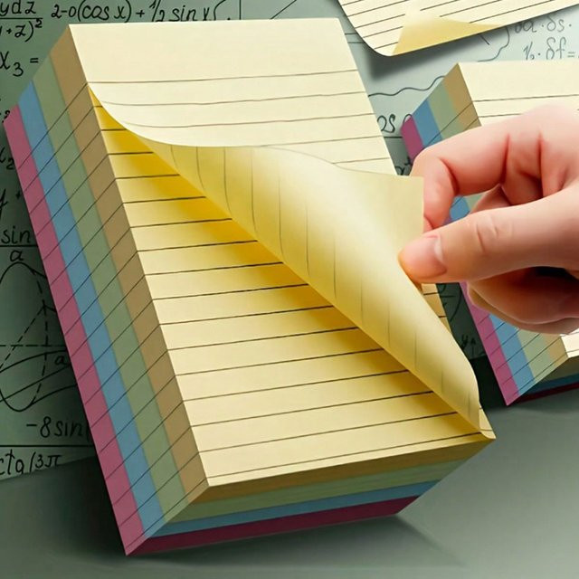 Pastell Haftnotizen Set mit horizontaler Linie, Mehrfarbig, 100 oder 200 Stück, Ästhetische Notizblöcke für Schule und Büro - Bild 1