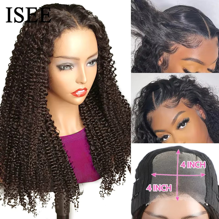 ISEE HAIR Perücke, Echthaar, lockig, HD-Spitze, vorgebleichte Knoten - Bild 2