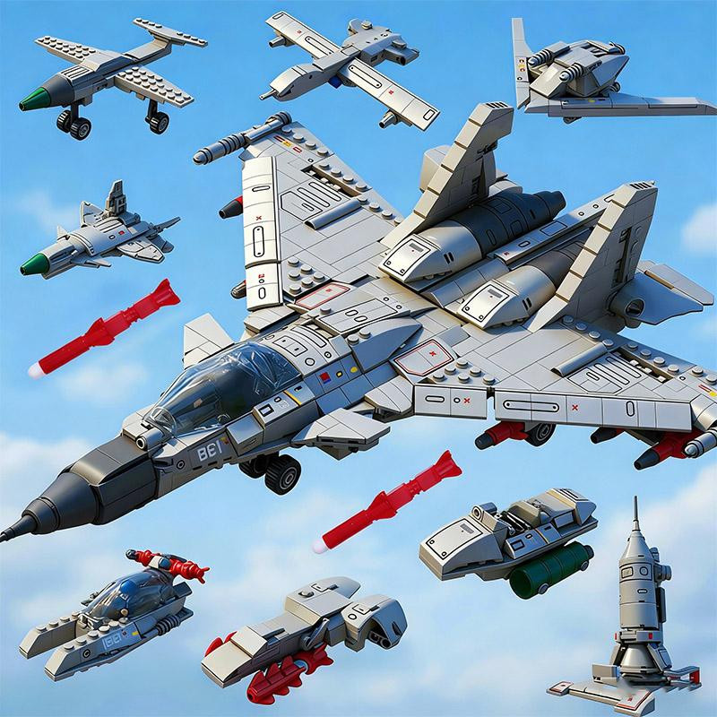 Linyi toy J15 Kampfjet Düsenflugzeug Bausatz ab 3 Jahren - Bild 5
