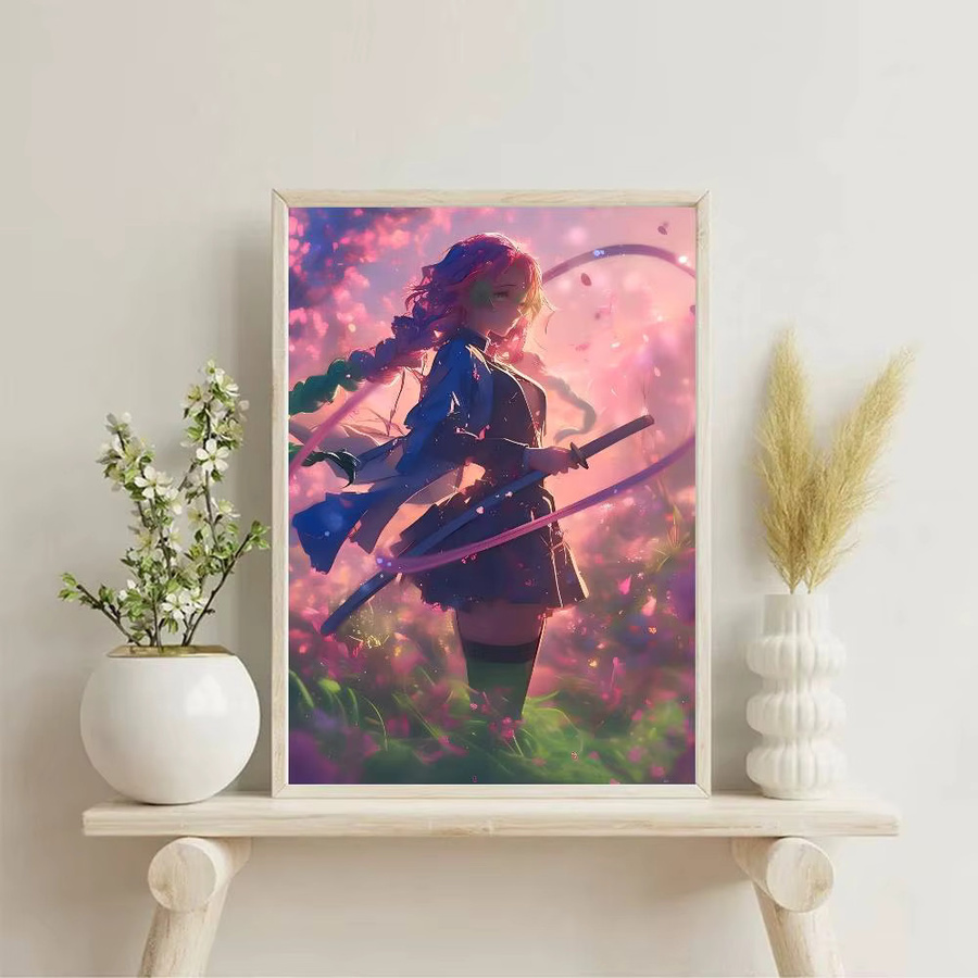 Selbstklebendes Anime Kanroji Mitsuri Poster von Bilibili, wasserfestes Wandbild in Mehrfarben, rechteckig - Bild 5