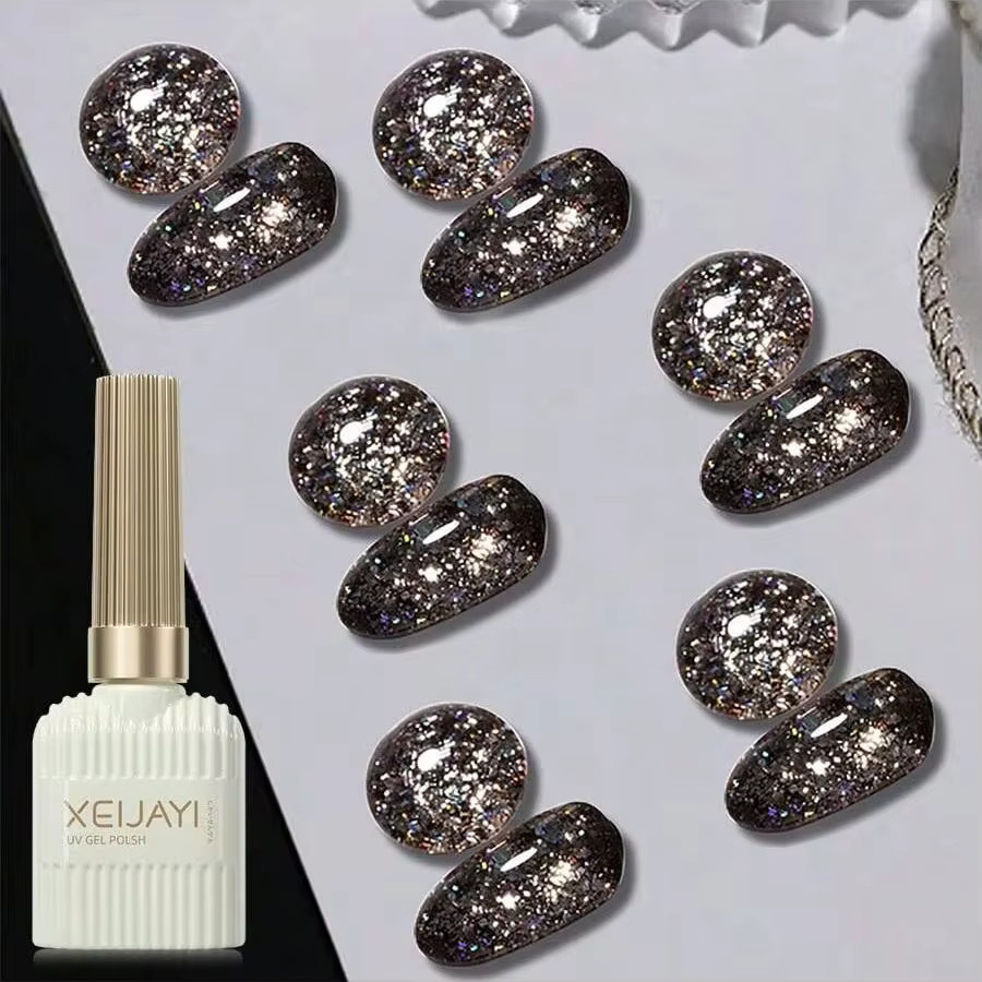 XEIJAYI Gel-Nagellack-Kollektion Holographic Glitter Diamond, 6 Farben, 15 ml - Bild 3