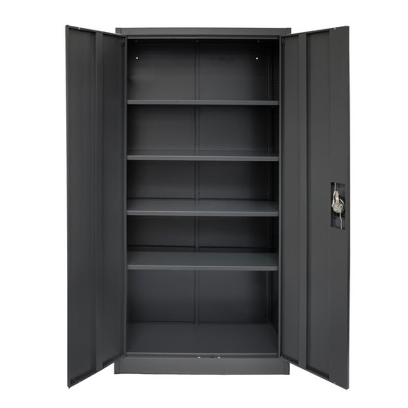 Rikta Metallschrank Anthrazit mit Einlegeböden und Schloss, H 168 cm, B 80 cm, T 40 cm - Bild 6
