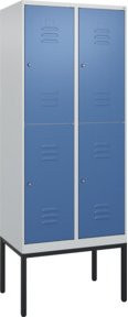 C+P Doppelstock-Spind Classic PLUS Gestell mit 2 Abteilen in Fernblau, H x B x T: 212 x 80 x 50 cm - Bild 1