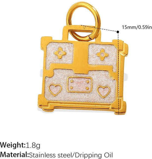 Anhänger Charms Edelstahl, Gold, Unisex - Bild 1