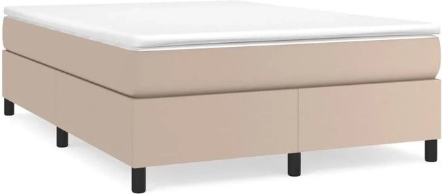 vidaXL Boxspringbett aus Kunstleder in Cappuccino-Braun, B/T/H: 140 x 200 x 35 cm - Bild 1