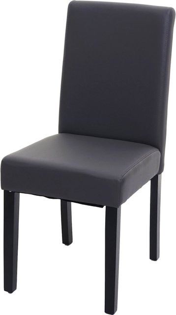 MCW Esszimmerstuhl Littau aus Kunstleder in Grau Matt mit dunklen Beinen - Bild 1