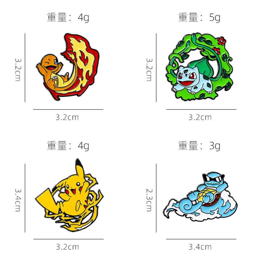 Bandai Pokémon Anime Monster Emaille-Pins, 4-teiliges Set - Bild 3
