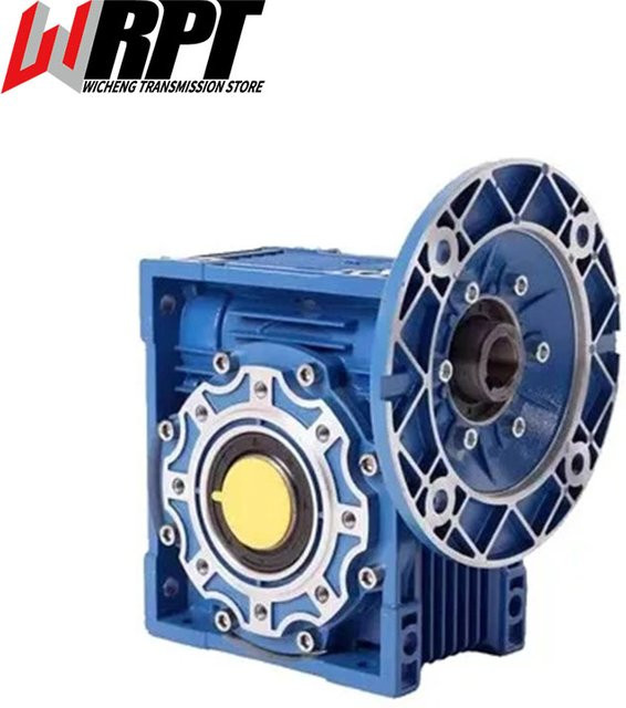 WRPT NMRV30 Schneckenreduzierer mit Aluminiumgehäuse und Rundflansch für Servo-Schrittmotoren in Blau - Bild 1
