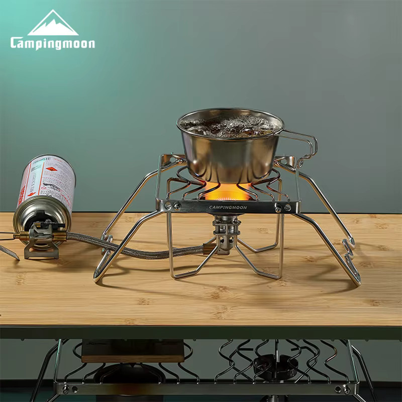 CAMPINGMOON MS-1001 Mini Edelstahl Klappbarer Herd Ständer für Camping und Grill, Silber - Bild 2