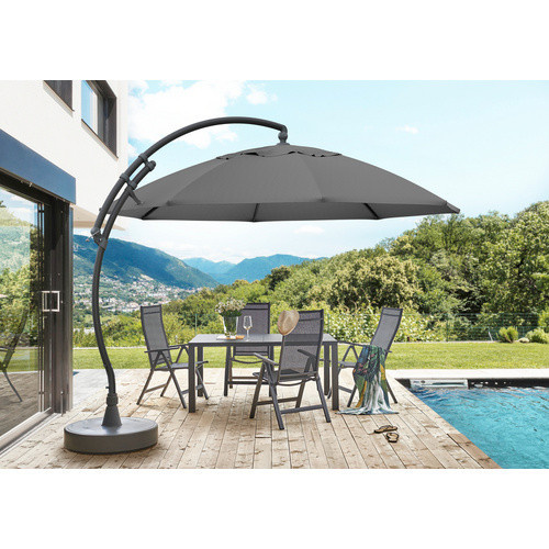 Sun Garden Easy Sun Ampelschirm aus Aluminium in Grau meliert mit UV 80 Schutz, B/H: 375 x 305 cm - Bild 2