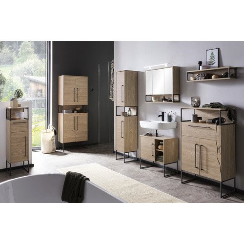 Schildmeyer Hochschrank Limone Eiche in Braun für dein Badezimmer, Breite: 30,4 cm, Höhe: 183,4 cm, Tiefe: 33,1 cm - Bild 4