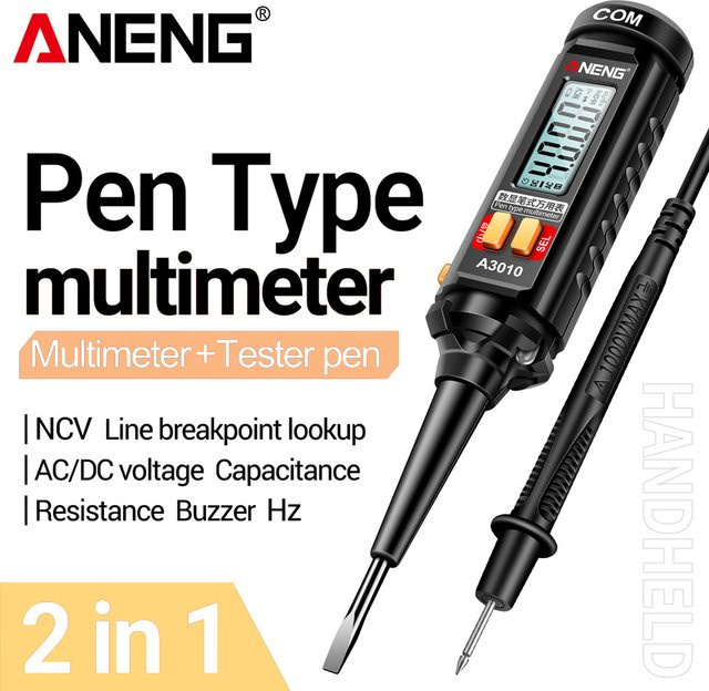 ANENG A3010 Stift-Multimeter True-RMS Digitales Multimeter mit Hintergrundbeleuchtung und LCD in Schwarz - Bild 1