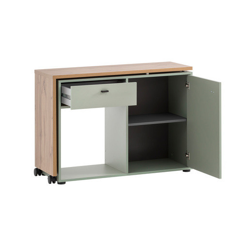 SCHILDMEYER Schreibtisch-Kombination Tiny Working in Pistaziengrün mit Eiche-Nachbildung, B/T/H: 104,6 x 39,0 x 75,3 cm - Bild 2