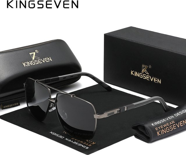 KINGSEVEN Sonnenbrille, square, Metal, black, unisex, polarisiert - Bild 1