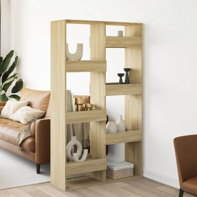 Vidaxl Raumteiler Sonoma-Eiche in Braun aus Holzwerkstoff, B/T/H: 100 x 33 x 175 cm - Bild 1