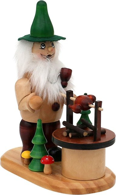SIGRO Holz Räuchermann Waldwichtel am Grill für Weihnachten und Advent - Bild 1