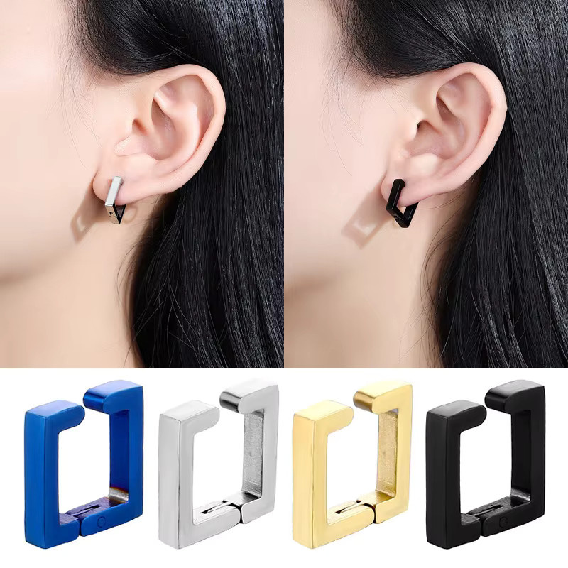 SMYXY Ohrclip Ohrringe, Polygon, Edelstahl, Unisex - Bild 2