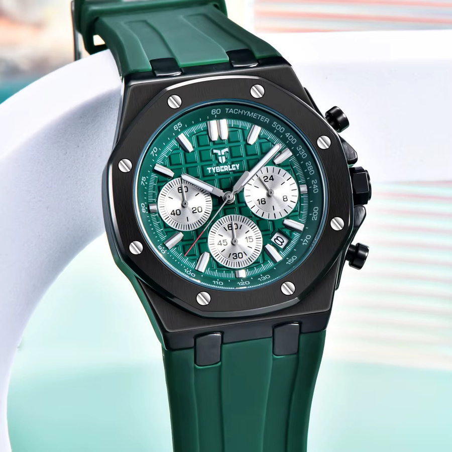 TYBERLEY Chronograph, Quarz, Grün, Silikon, Herren - Bild 2