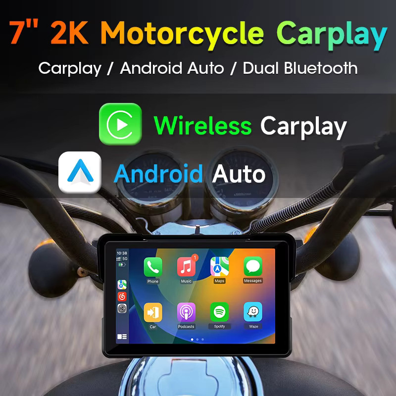 srnubi Wasserdichtes Motorrad GPS Navigationsgerät mit 5/7 Zoll Display, Wireless CarPlay und Android Auto, Schwarz - Bild 2