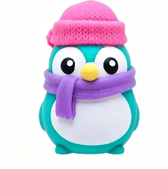Arktischer Pinguin Knuspriges Squishy Fidget Spielzeug, pink, leuchtet im Dunkeln - Bild 1