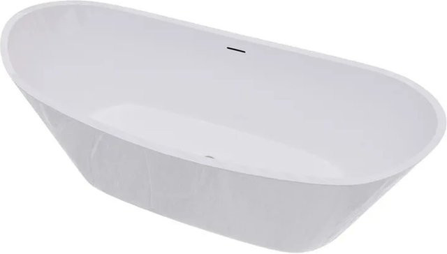 Duschparadies Freistehende Acrylbadewanne in Schiffsform mit Siphon, Farbe: Weiß, B/T/H: 170 x 72 cm - Bild 1