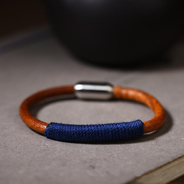 Rd lala Armband, Rindsleder, blau, Vintage, Unisex - Bild 1