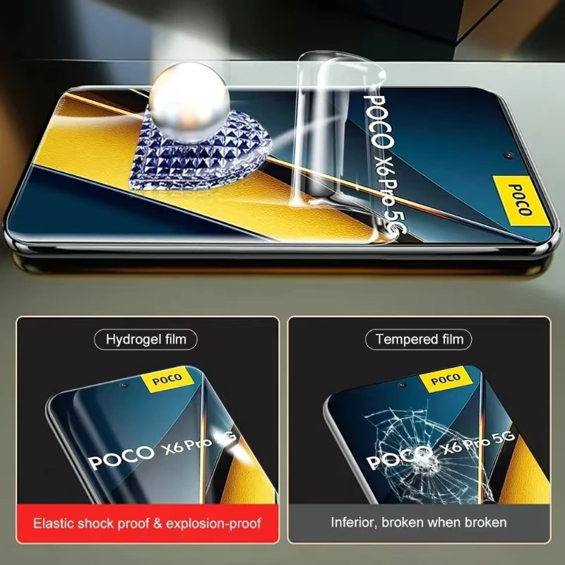9D gebogene Hydrogel-Weichfolie Displayschutzfolie für Xiaomi Poco X6 X7 X5 Pro 5G, transparent - Bild 2