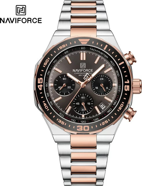 NAVIFORCE Chronograph, Quarz, Edelstahl, Schwarz, Herren - Bild 1