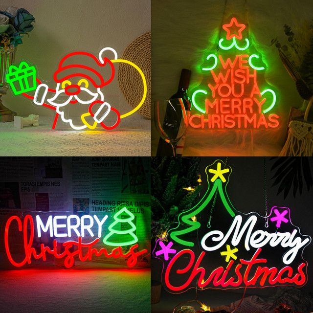 Wanxing Weihnachtsbaum-Leuchtreklame aus Acryl, USB-betrieben, Wandkunst Dekoration für Zuhause, Schlafzimmer oder Party - Bild 1
