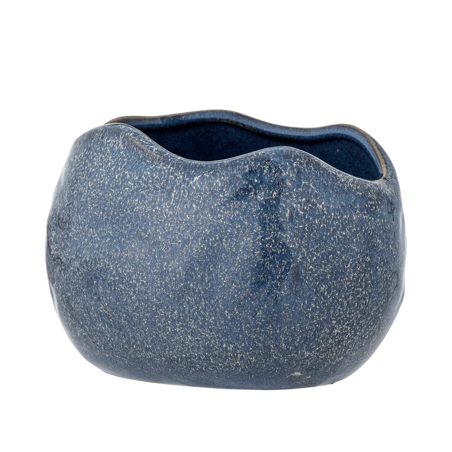 Bloomingville Blumentopf Pennie aus Keramik in Blau mit skandinavischem Design, Höhe: 16,5 cm, Breite: 13,0 cm, Tiefe: 11,0 cm - Bild 1