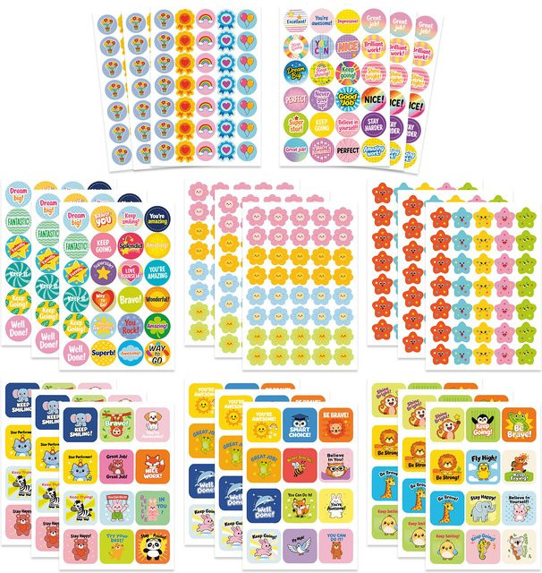 Cartoon Belohnungsaufkleber für DIY Collage zur Dekoration von Tagebuch und Handyhülle, Mehrfarbig - Bild 1