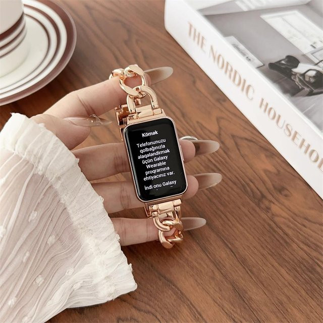 PINSENDA Uhrenarmband Edelstahl, Roségold, Damen, Samsung Galaxy Fit 3 - Bild 1