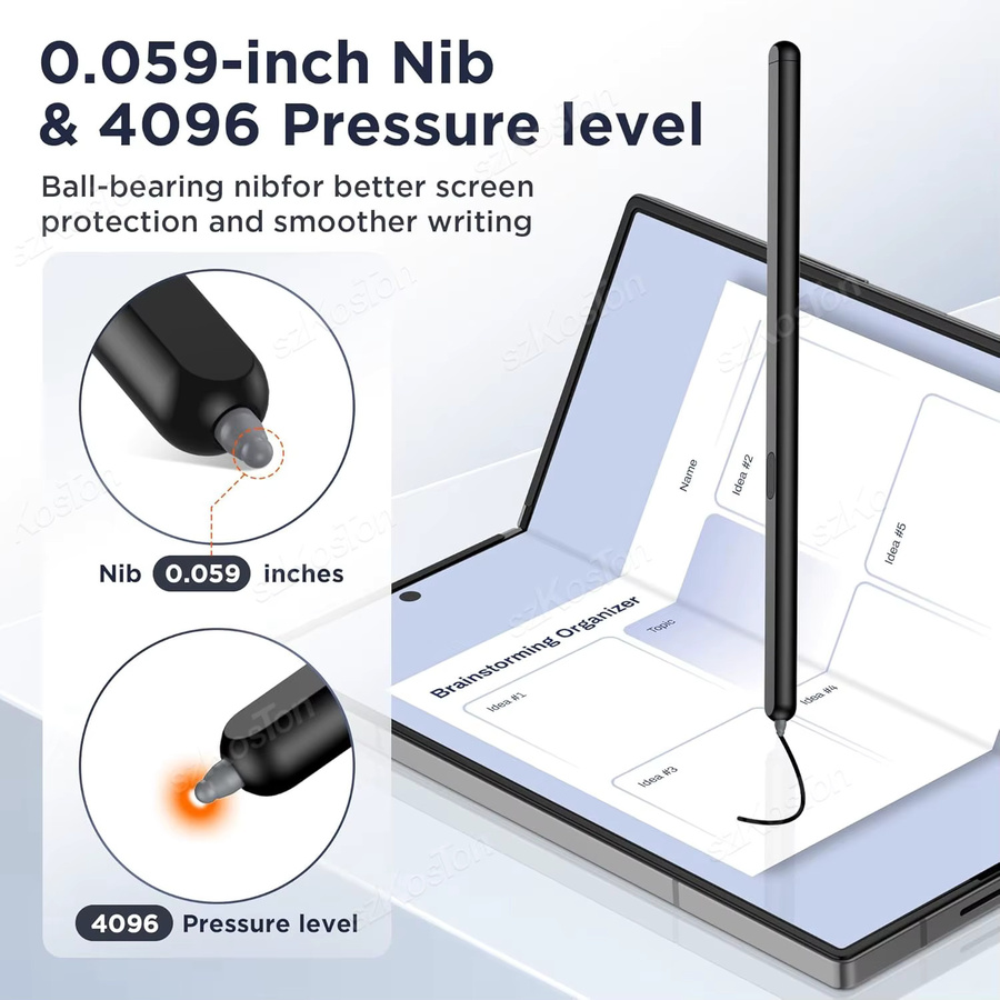 Samsung Ersatz-Eingabestift für Galaxy Z Fold 6 und Fold 5 in Schwarz mit 4096 Druckstufen ohne Bluetooth - Bild 5
